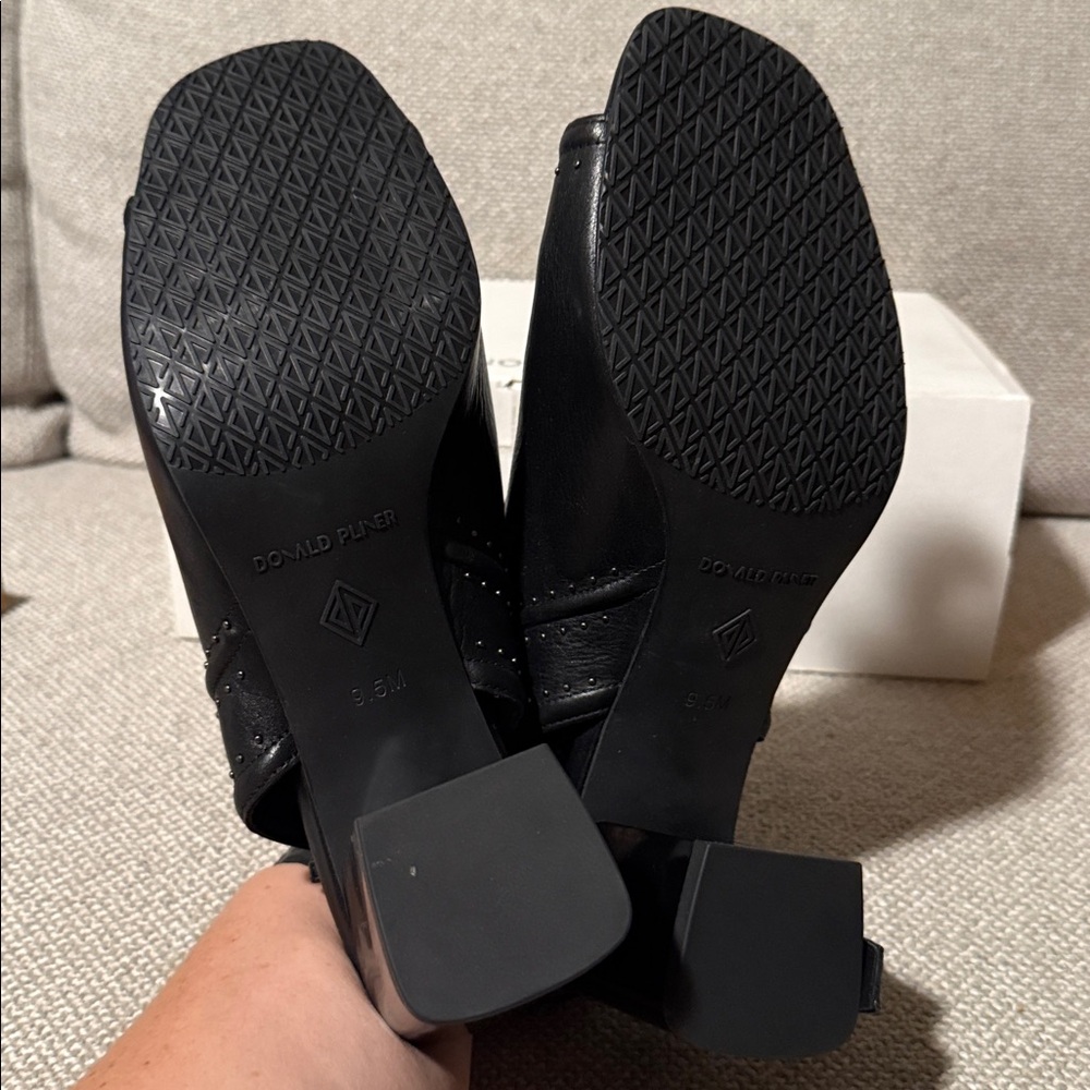Donald J. Pliner Penny Black Peep-Toe Heels - Picture 5 of 7